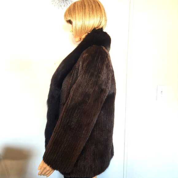#686 Mink/fox fur coat - Picture 3 of 5
